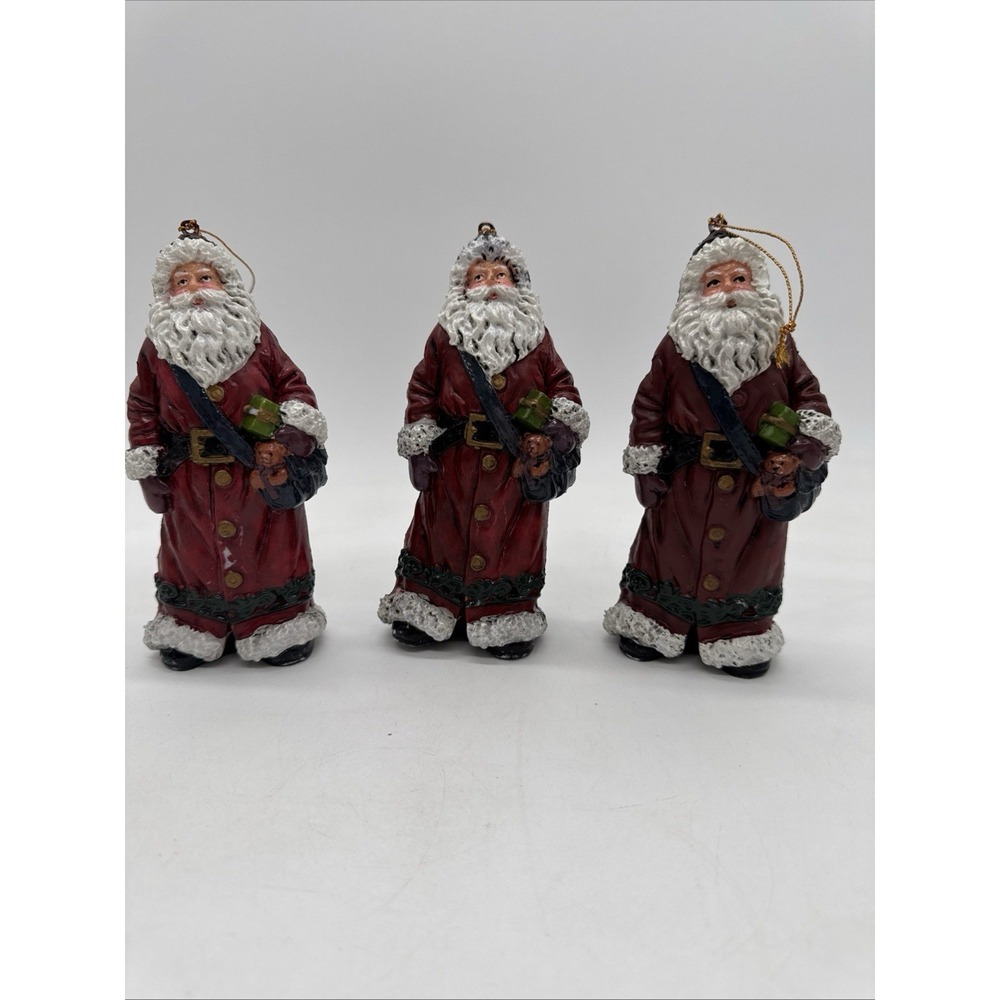Vintage Robe Santa Christmas Ornaments 6" Tall